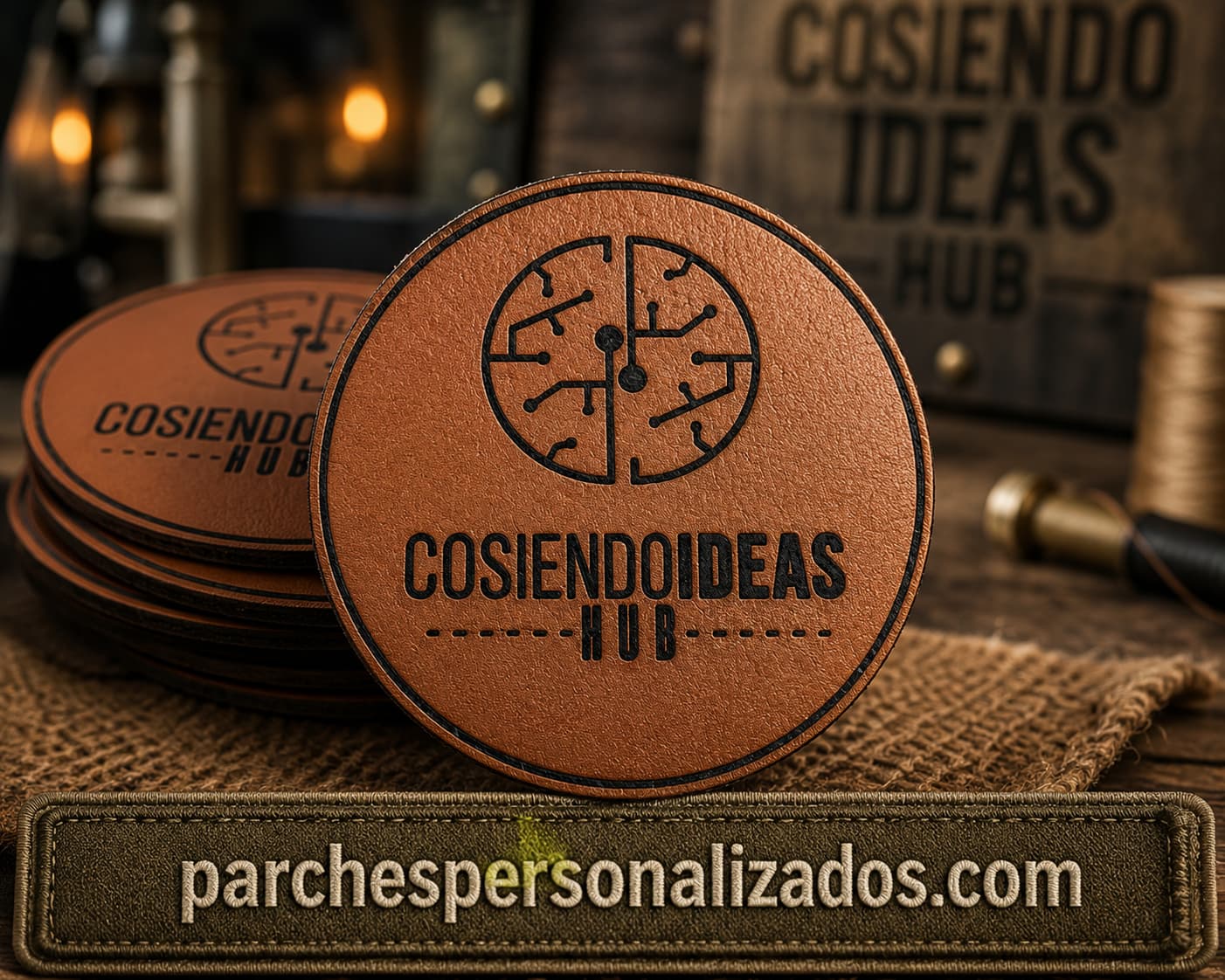 Parches en cuero tallado láser